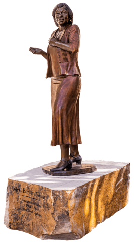 Bronze statue of Barbara Walker